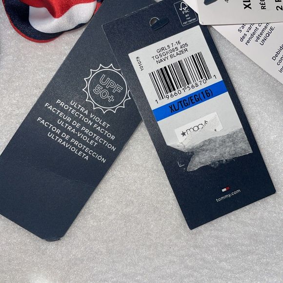 Tommy Hilfiger large GIRLS SWIMSUIT Tankini Bikini 2 Piece New 4th July Stripes - Picture 6 of 7